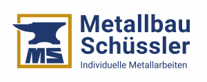 Logo der Firma Metallbau Schüssler mit einem goldenen Quadrat darum